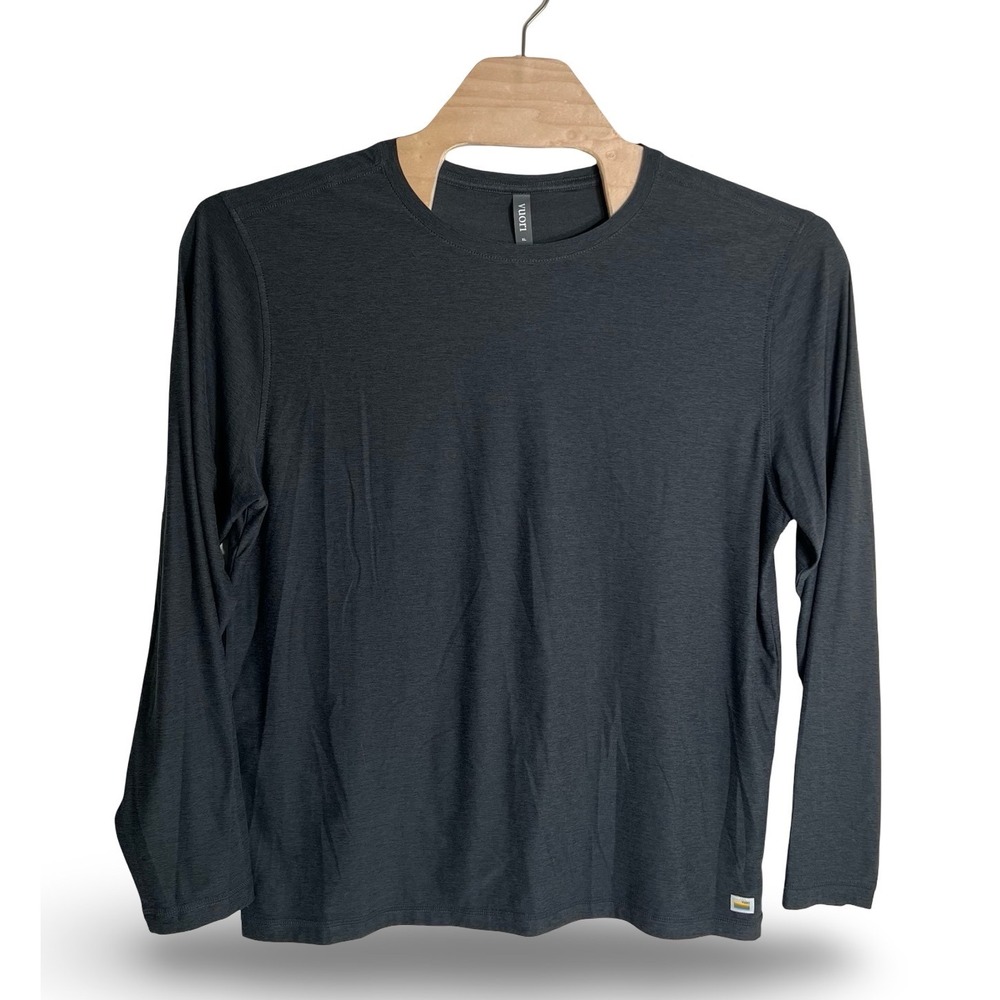 Vuori Mens Long Sleeve Performance Crew Neck Tee Charcoal Gray XL
